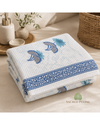 Blue Paisley Cotton Waffle Bath Towel | 30 x 60 Inch