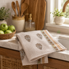 Hand Block Printed Cotton Waffle Hand Towels Set of 2- Sandstone Bloom | Soft & absorbent