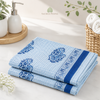 Hand Block Printed Cotton Waffle Hand Towels Set of 2- Neel Pushp | Soft & absorbent