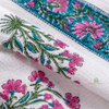 Hand Block Printed Cotton Waffle Hand Towels Set of 2-Pink Heritage Floral | Soft & absorbent
