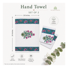 Hand Block Printed Cotton Waffle Hand Towels Set of 2-Pink Heritage Floral | Soft & absorbent