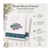 Hand Block Printed Cotton Waffle Hand Towels Set of 2-Pink Heritage Floral | Soft & absorbent