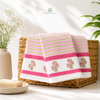 Hand Block Printed Cotton Waffle Hand Towels Set of 2-Pink Blossom | Soft & absorbent