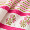Hand Block Printed Cotton Waffle Hand Towels Set of 2-Pink Blossom | Soft & absorbent