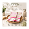 Hand Block Printed Cotton Waffle Hand Towels Set of 2-Pink Blossom | Soft & absorbent