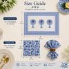 Handblock Canvas Placemat & Napkin Set of 6 — Azure Blue Palm | AZO Free | Jaipur Artisan